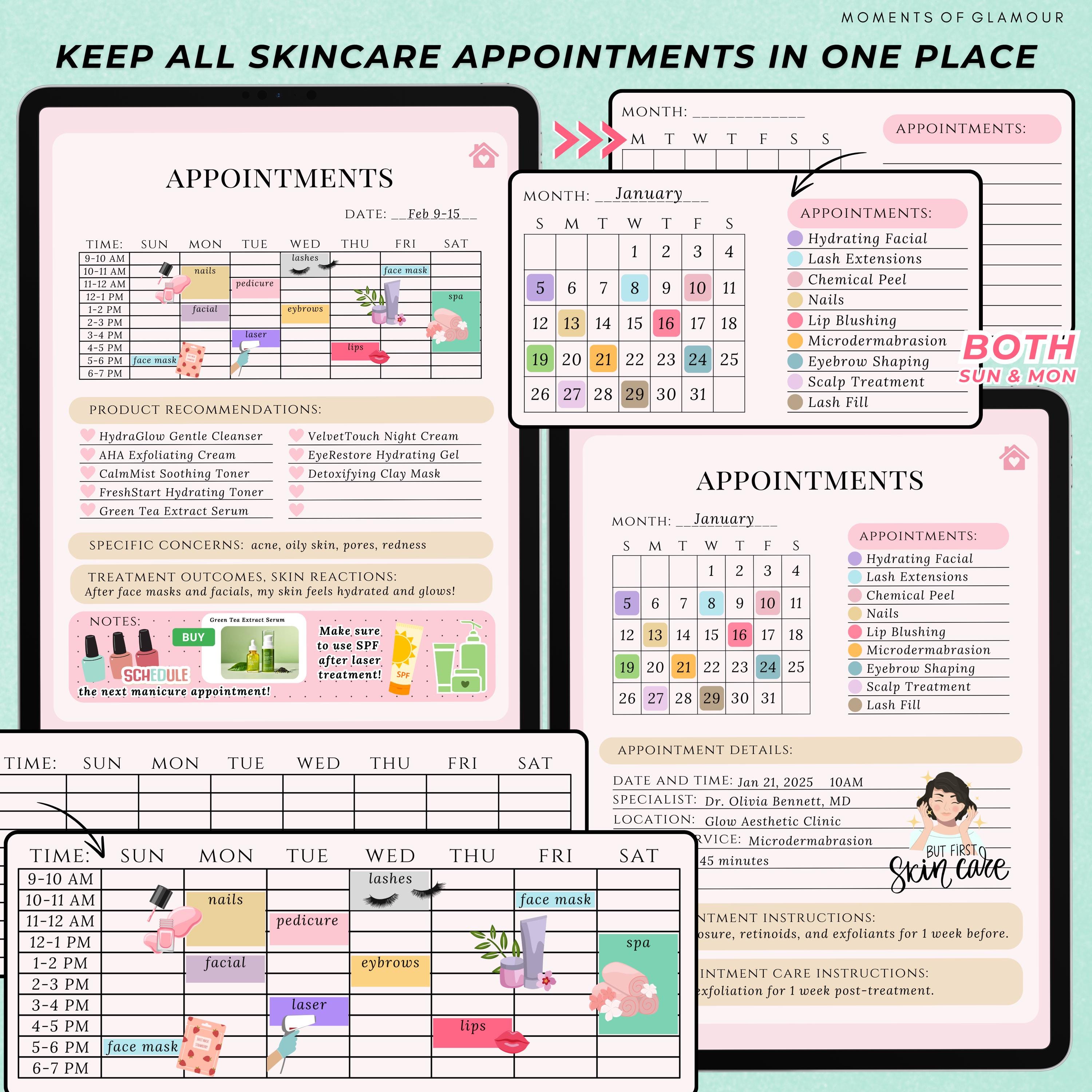 Skincare Digital Journal Skin Care Routine Tracker Digital Skincare ...