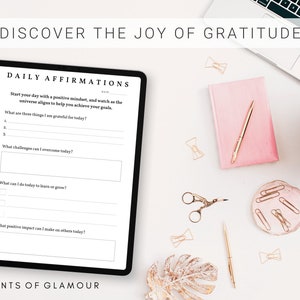 Daily Affirmations Printable Digital Template Gratitude - Etsy