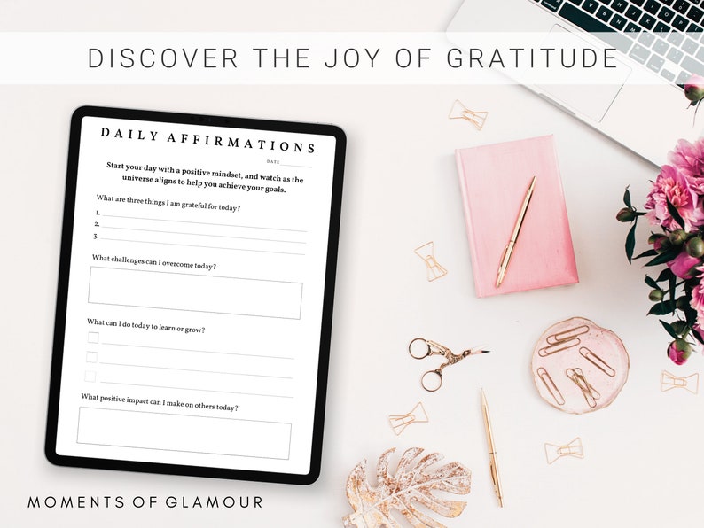 Daily Affirmations Printable Digital Template Gratitude - Etsy