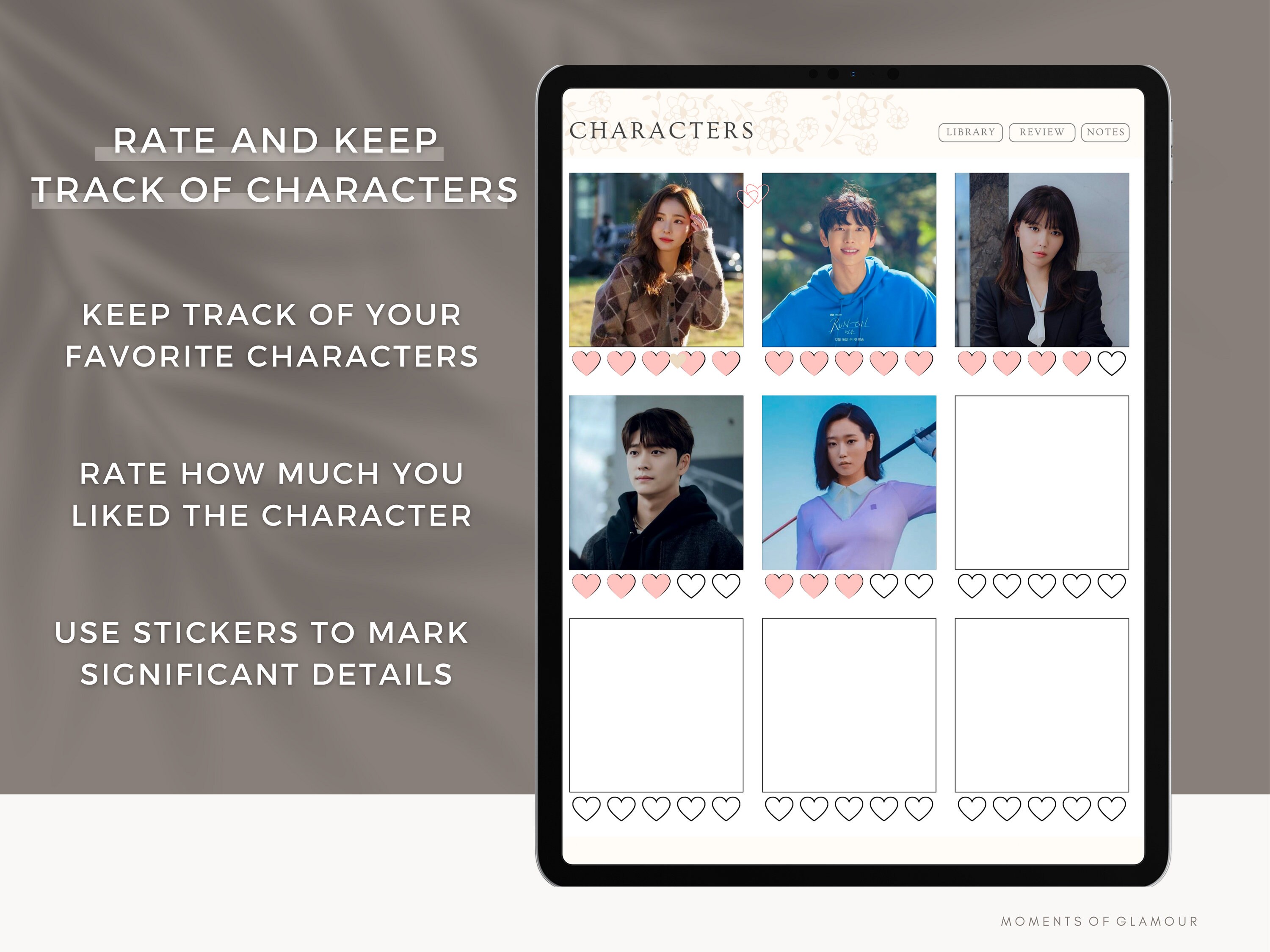 Kdrama Digital Journal Tracker Korean TV Show Planner Kdrama Journal