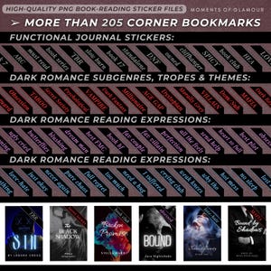Dark Romance Sticker Goodnote Reading Journal Sticker Bundle PNG Book Trope Sticker Pack for Journaling Digital Book Genre Label for Reader image 4