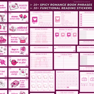 Spicy Romance Sticker PNG Reading Book Label Sticker for Book Lover Digital Sticker for Reader PNG Bookish Goodnotes Sticker Reading Journal image 5