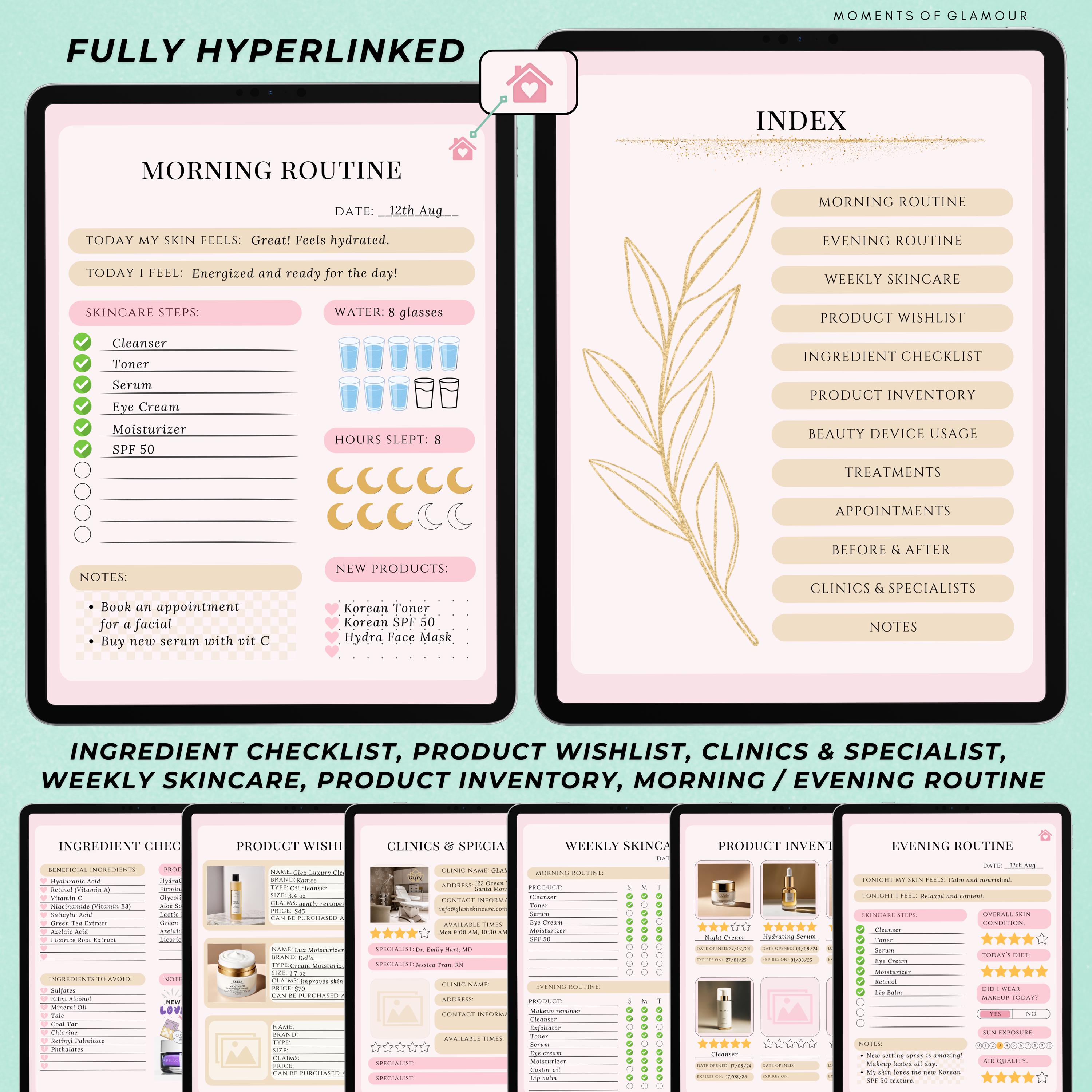 Skincare Digital Journal Skin Care Routine Tracker Digital Skincare ...