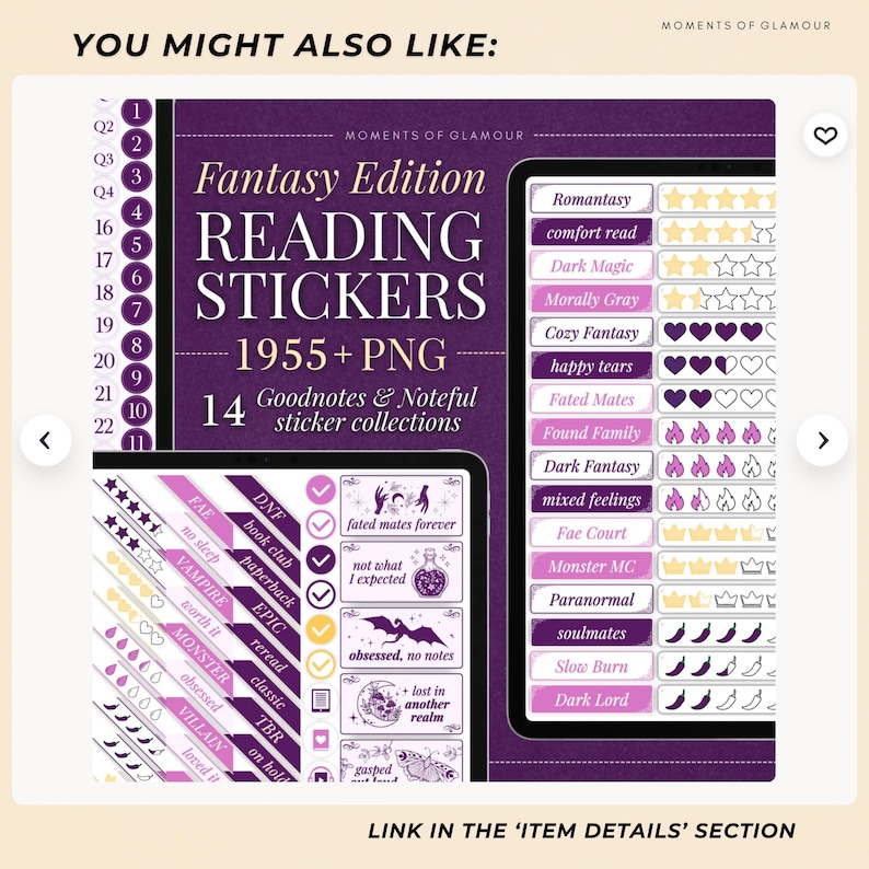 Book Reading Tracker for Fantasy Reading Journal Goodnote Book Review Template for Fantasy Reader Gift for Book Lover Digital Book Journal image 10