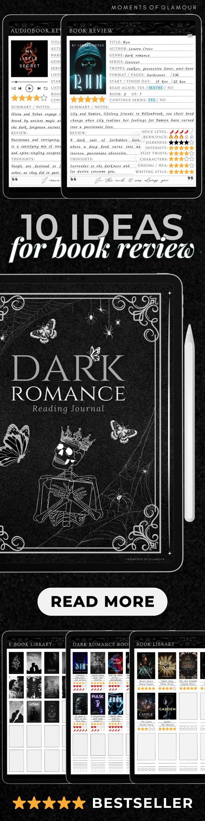 Dark Romance Book Journal for Smut Reading Journal Goodnote TBR for Smutty Book Reader Journal Digital Spicy Book Digital Reading Journal image 17