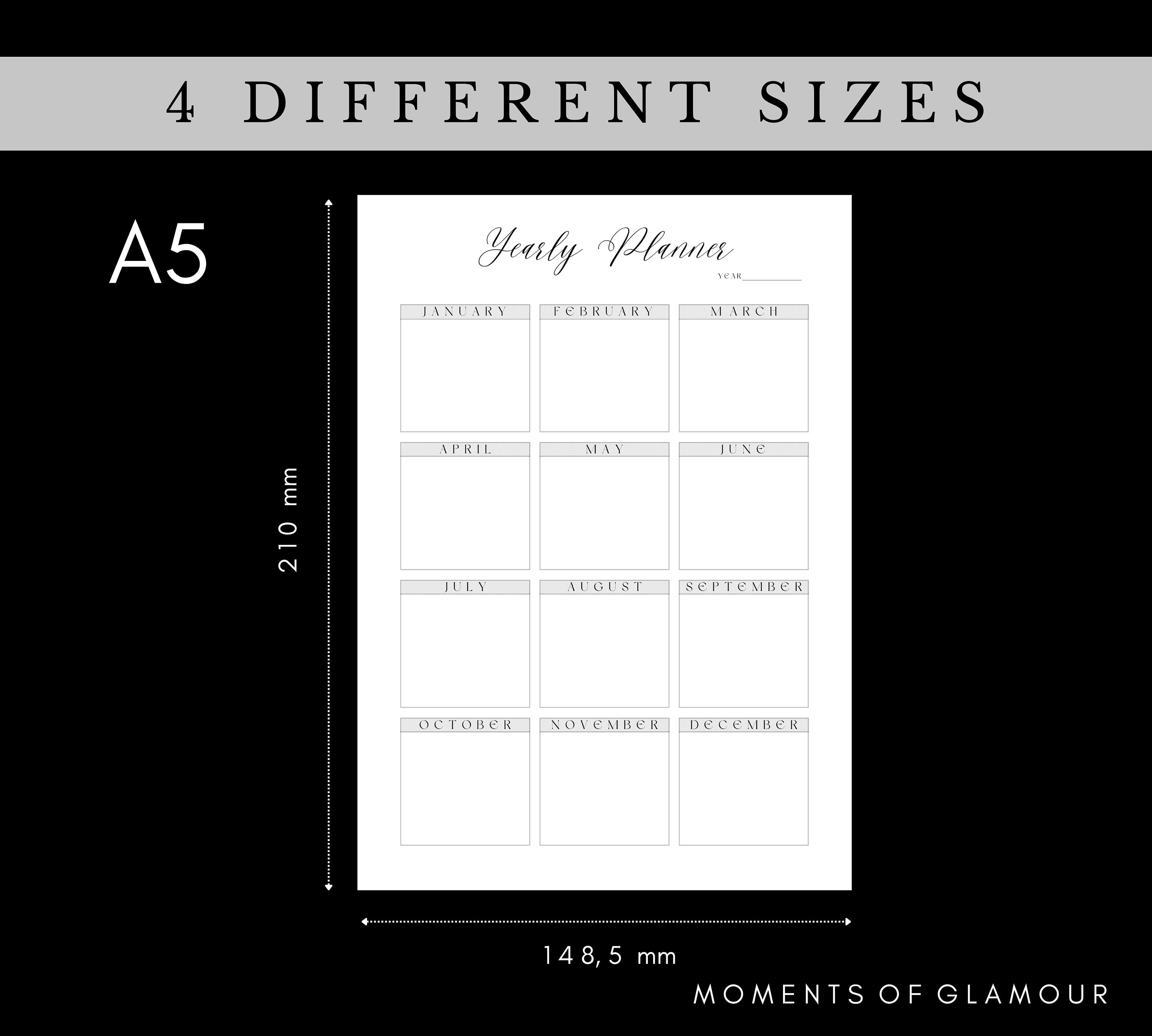 Elegant Yearly Planner Year at a Glance Template Printable Etsy UK
