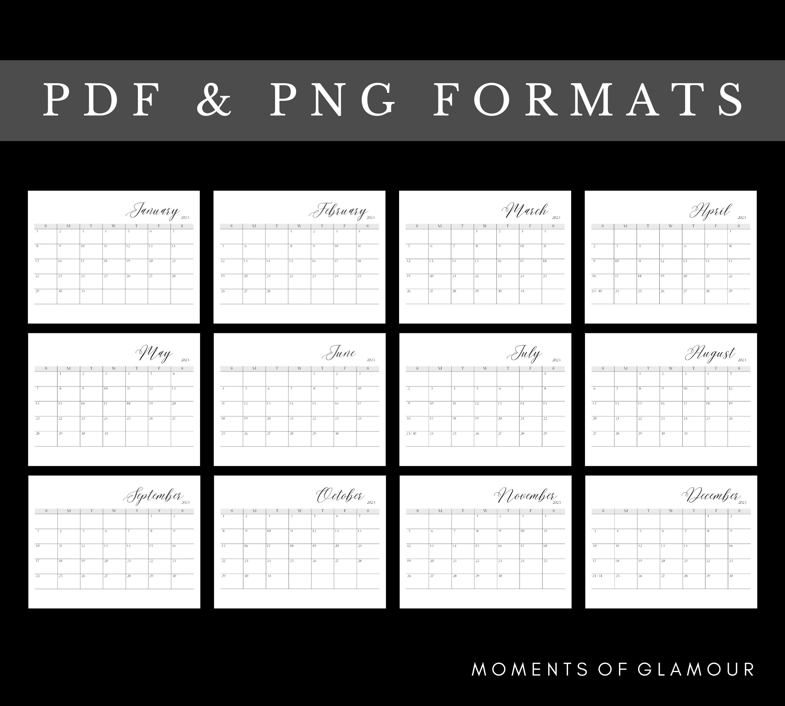 Elegant 2023 Monthly Calendar Simple Monthly Planner for Etsy