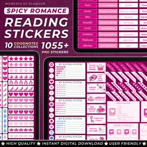 Romance Book Sticker for Journaling Bundle Digital Reading Stamp for Journal Sticker PNG Book Genre Sticker Goodnote Book Review Sticker PNG