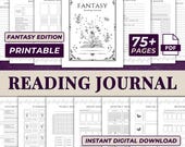 Printable Fantasy Reading Journal PDF Book Tracker Romantasy Reading Planner Printable Book Review Template Fantasy Annotating Guide Print