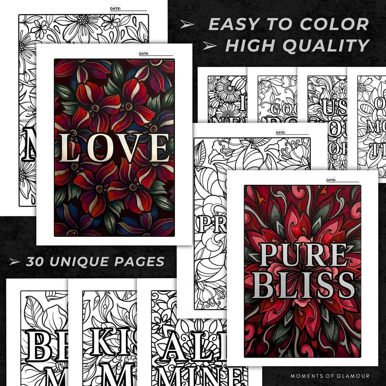 Romance Book Coloring Page for Adult Spicy Coloring Sheet for Smut Reader Book Club Activity Printable for Steamy Book Lover Coloring Page immagine 3