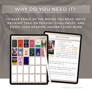 Reading Journal for Book Reading Digital Log for Reader Book Tracking ...