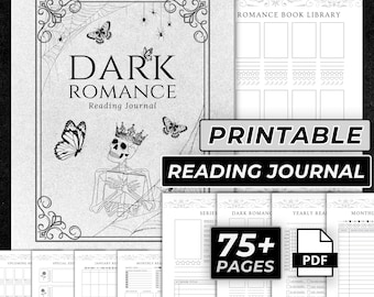 Dark Romance Printable Reading Journal Spicy Reading Tracker Template for Book Reader Gothic Book Lover Gift for Reader Book Journal Print