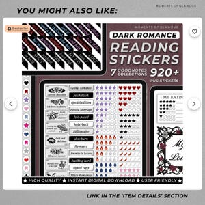 Smut Book Journal Digital Spicy Romance Book TBR Tracker for Smut Audio Reading Log Planner Dark Aesthetic Book Lover Journal for Audiobook image 13