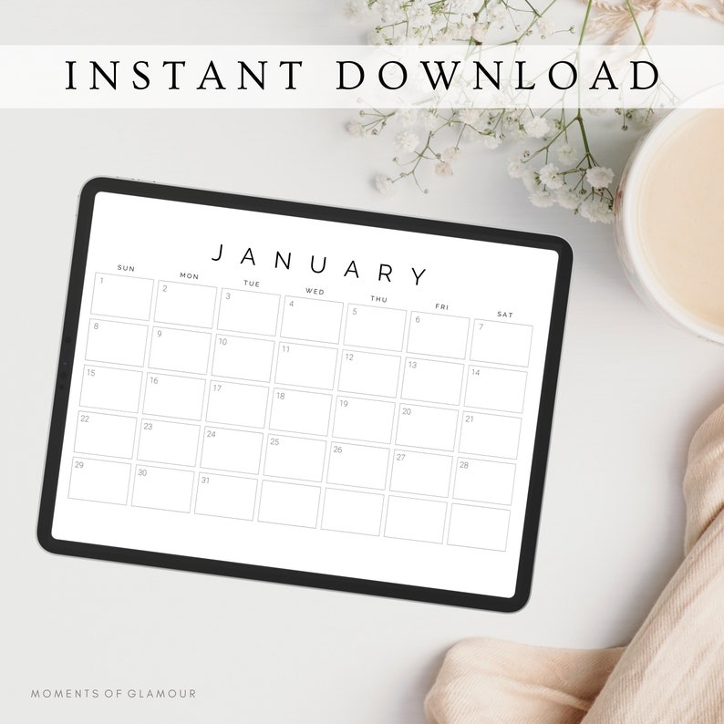 Calendar Monthly Planner 2024 2025 Simple 2024 Calendar Etsy