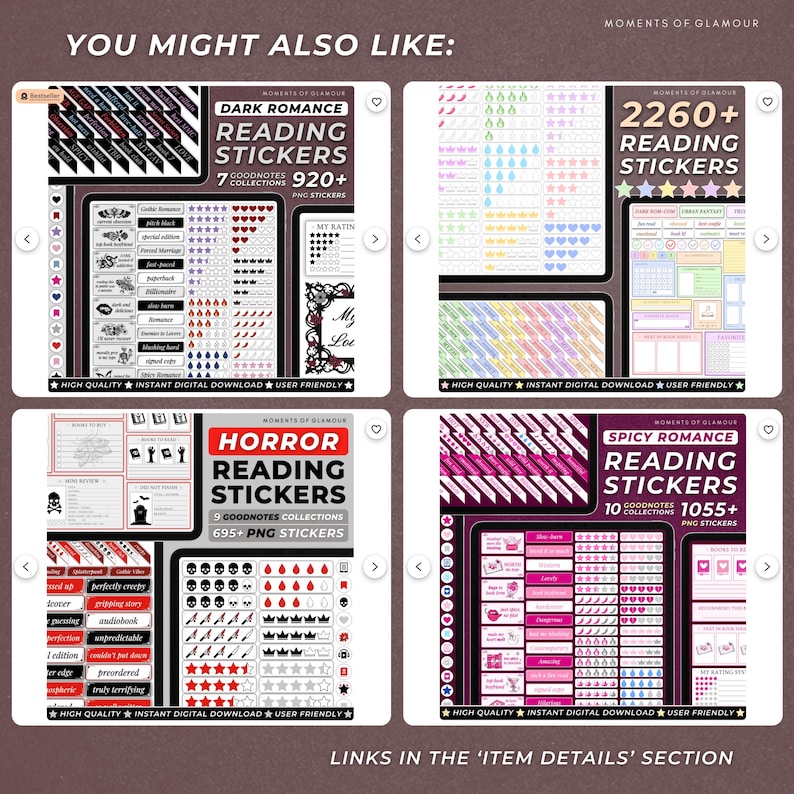 Rating Sticker for Reading Journal Digital Sticker Bundle PNG Reader Sticker for Book Journal Sticker for Book Review Sticker PNG Goodnotes bild 11