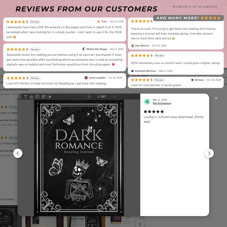 Dark Romance Book Journal for Smut Reading Journal Goodnote TBR for Smutty Book Reader Journal Digital Spicy Book Digital Reading Journal image 12