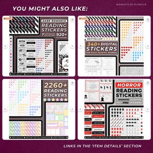 Spicy Romance Sticker PNG Reading Book Label Sticker for Book Lover Digital Sticker for Reader PNG Bookish Goodnotes Sticker Reading Journal image 11