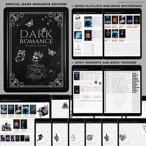Smut Book Journal Digital Spicy Romance Book TBR Tracker for Smut Audio Reading Log Planner Dark Aesthetic Book Lover Journal for Audiobook image 6