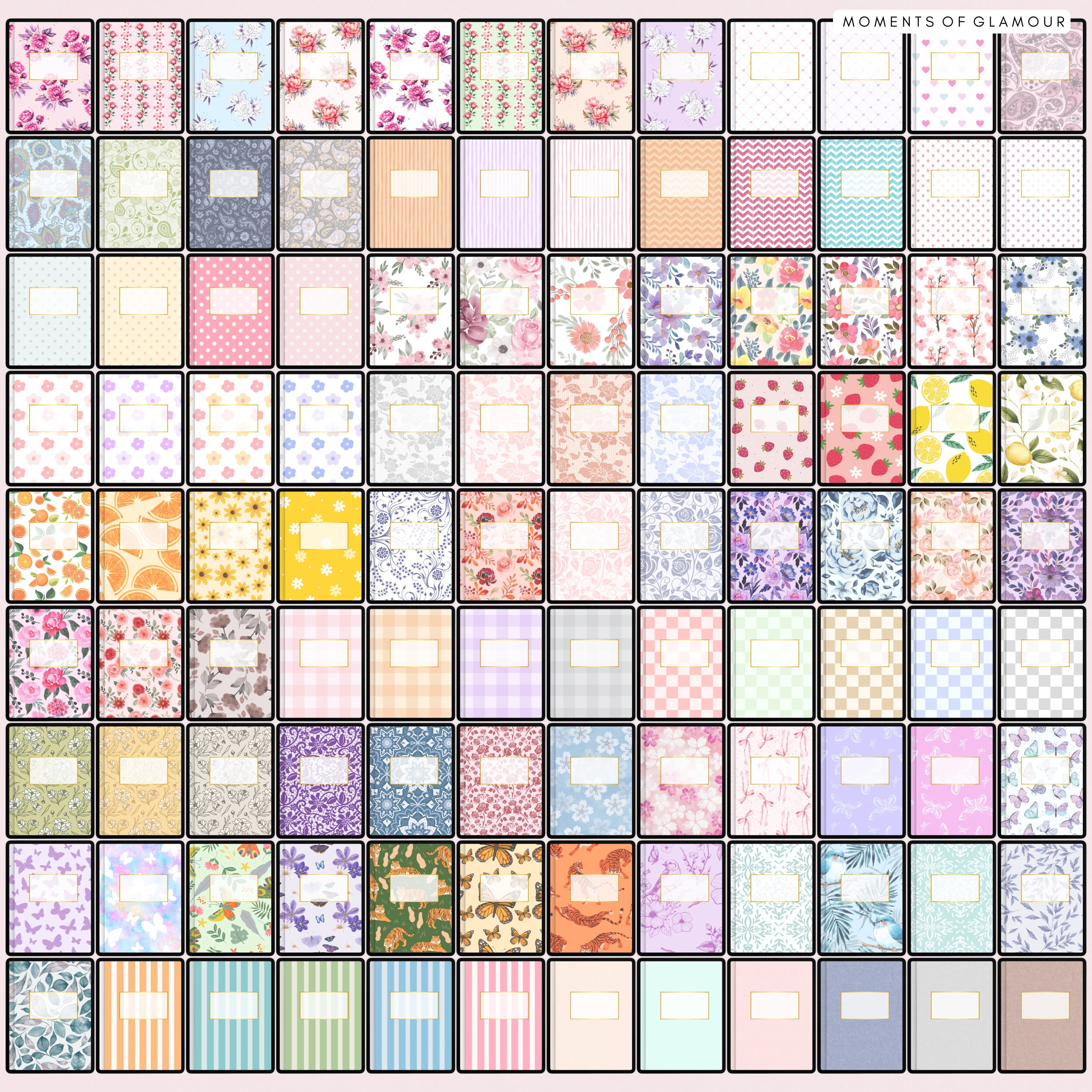 Digital Notebook Cover for Planner Aesthetic Cover Template for