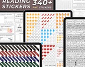 Digital Reading Journal Sticker for Reader Sticker Pack Digital Download Bookish PNG for Book Lover Sticker Journaling Digital Genre Sticker