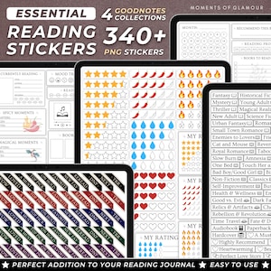 Digital Reading Journal Sticker for Reader Sticker Pack Digital Download Bookish PNG for Book Lover Sticker Journaling Digital Genre Sticker