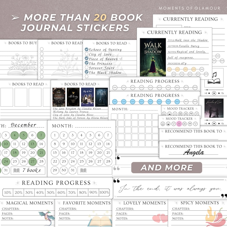 Digital Reading Journal Sticker for Reader Sticker Pack Digital ...