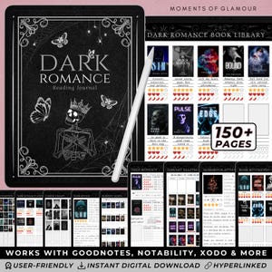 Journal de lecture de romans d'amour sombres pour Smut Reading Journal Goodnote TBR pour Smutty Book Reader Journal Digital Spicy Book Digital Reading Journal