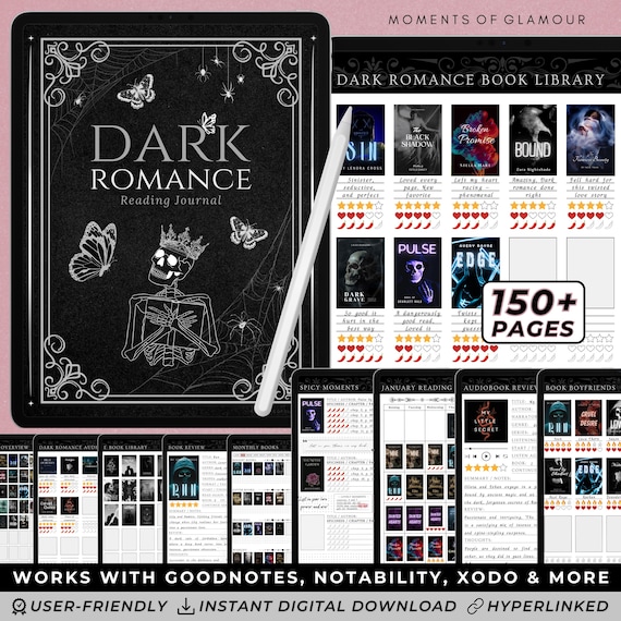 Dark Romance Book Journal for Smut Reading Journal Goodnote TBR for Smutty Book Reader Journal Digital Spicy Book Digital Reading Journal