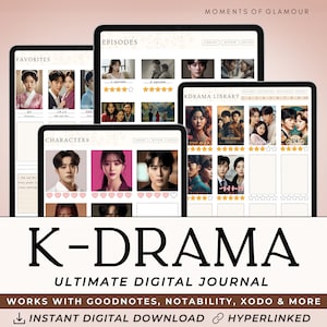 Digital K Drama Journal Kdrama Tracker Digital K-Drama Journal for Kdrama Fan Journaling Kdrama Agenda iPad K Drama Journal Logging K-Drama