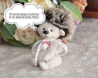 Sewing pattern Teddy Hedgehog PDF hedgehog toy sewing toys Handmade stuffed teddy toy artist stuff animal plushie pattern