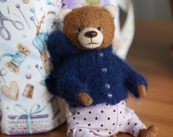 Orsacchiotto fatto a mano animale di peluche orso bruno giocattolo regalo per la festa della mamma orso di peluche decorazioni per la casa artista orsacchiotto simpatico orsacchiotto regalo per ragazza