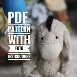 Sewing pattern donkey PDF Handmade teddy donkey plush toys stuffed animal donkey toy sewing donkey instant download stuffed donkey