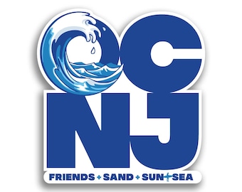 Ocean City New Jersey / Car Window Decal / Sticker / Permanent Adhesive Vinyl