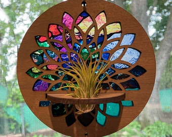 Mosaic Floral air plant holder and sun catcher
