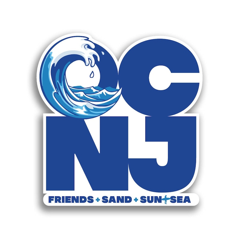 Ocean City New Jersey / Car Window Decal / Sticker / Permanent Adhesive