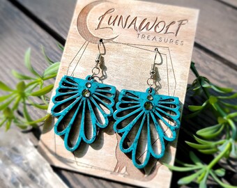 Turquiose Fan Earrings