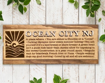 Ocean City NJ Wood Sign (A place where)