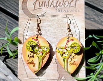 Get Salty Margarita Glass Earrings