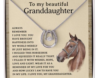 To My Granddaughter, Lucky Horseshoe Necklace, Granddaughter Gifts, Grandma And Granddaughter, Equine Gifts From Grandma Grandpa