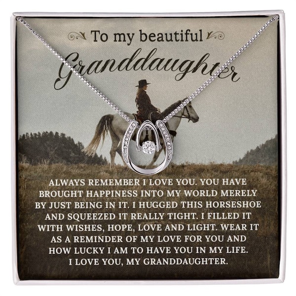 To My Granddaughter, Lucky Horseshoe Necklace, Granddaughter Gifts, Grandma And Granddaughter, Equine Gifts From Grandma Grandpa