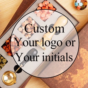 Custom wax seal stamp for wedding / gift , Personalized wax seal stamp kit for wedding , Custom initial wax seal stamp kit , Wax stamp seal