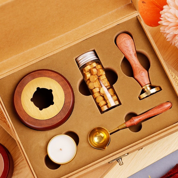 Kit de sceau de cire personnalisé pour invitation de mariage, Kit de sceau de cire personnalisé pour cadeau, Kit de sceau de cire, Sceau de cire personnalisé avec initiales pour cadeau