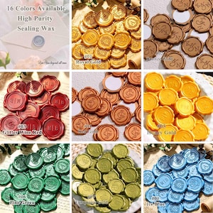 Custom Self-Adhesive Wax Seal Stickers, Personalized Initials Wax Seals Stickers, Peel & Stick Wax Seal, Self-sticking Wax Seal Labels image 4