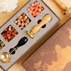 Timbro sigillo di cera personalizzato per invito a nozze , Kit timbro sigillo di cera personalizzato per regalo di nozze , Kit sigillo di cera personalizzato con stufa