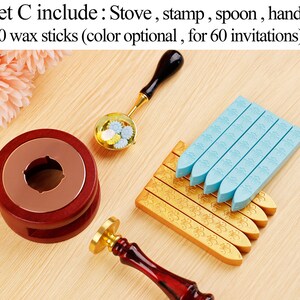 Aangepaste initiële wax zegel stempel kit voor cadeau, aangepaste wax zegel kit voor bruiloft, monogram wax zegel stempel kit, aangepaste wax stempel zegel afbeelding 9