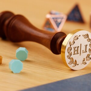 Timbre de sceau de cire personnalisé pour faire-part de mariage, kit de timbre de cire personnalisé pour faire-part de mariage, kit de sceau de cire, timbre de sceau de cire de lettre personnalisé