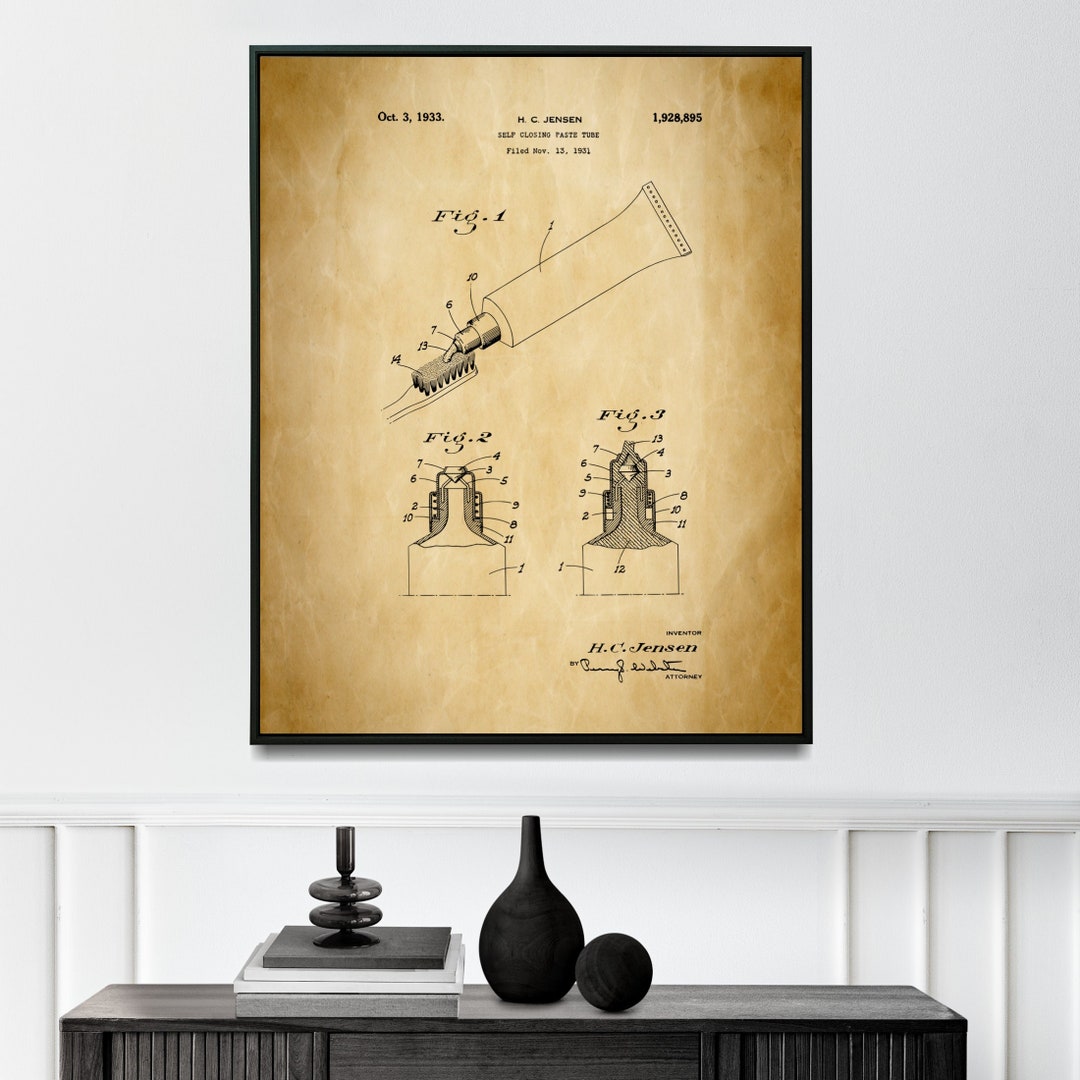 Toothpaste Tube Poster Patent Print Wall Art Digital - Etsy