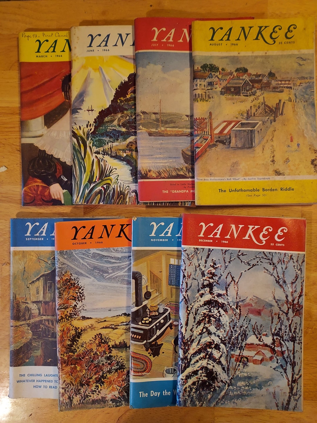Lot of 8 Vintage YANKEE Magazine 1966 new England Spotlight Etsy