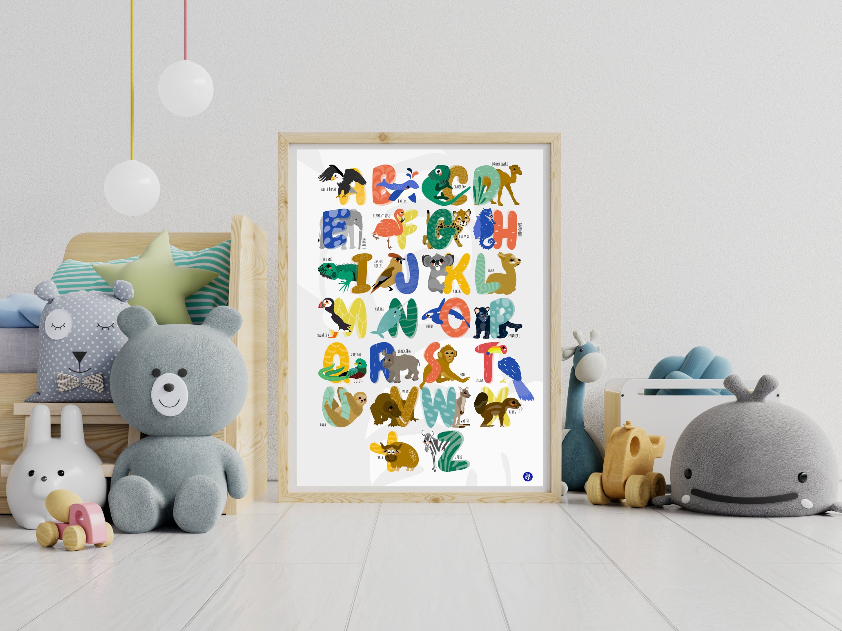 Mon Abécédaire Des Animaux // Illustration Pour Enfant - Décoration Chambre Abécédaire Cadeau de Nai