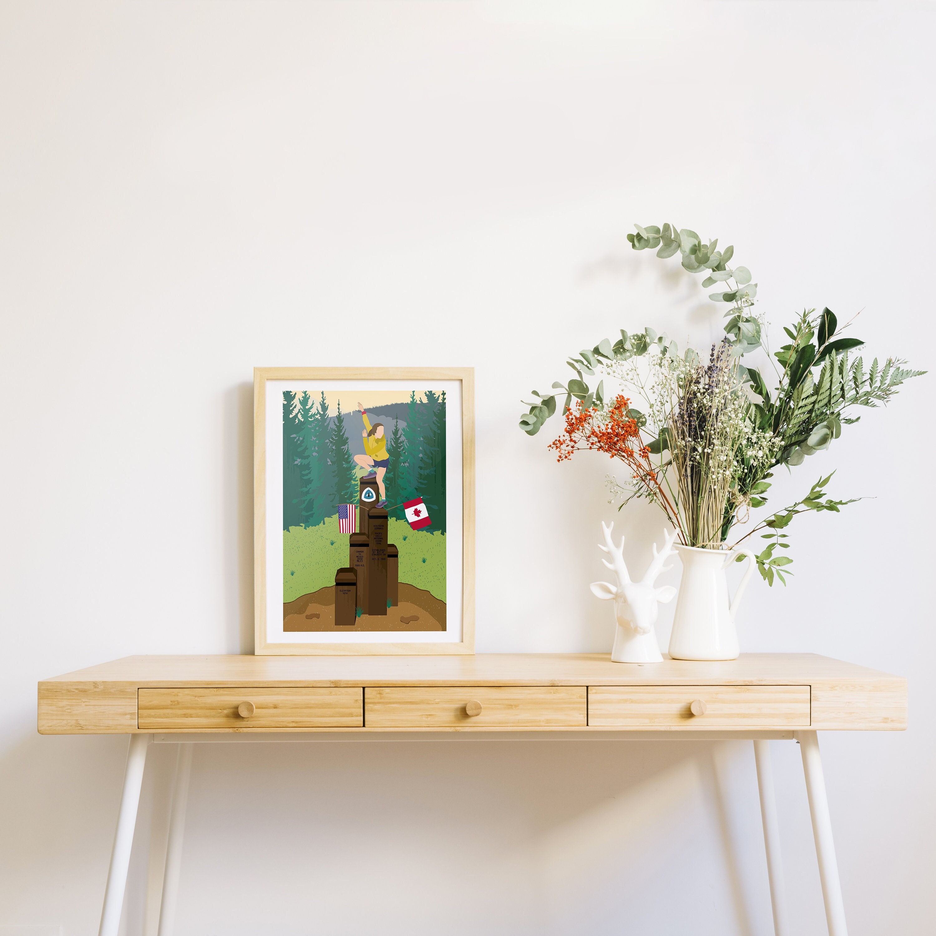 Pct | Pacific Crest Trail // Affiche de Voyage - Trail Décoration Personnalisée Cadeau Artisanal Sou